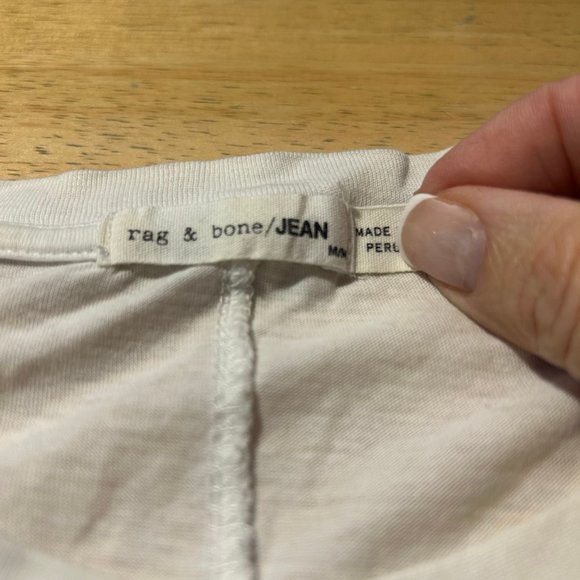 Womens Rag & Bone White Black Short Sleeve T-Shirt Top M * - Picture 5 of 8